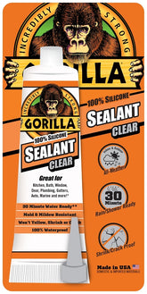 Gorilla 8190002 Silicone Sealant, Clear, -40 to 350 deg F, 2.8 oz Tube